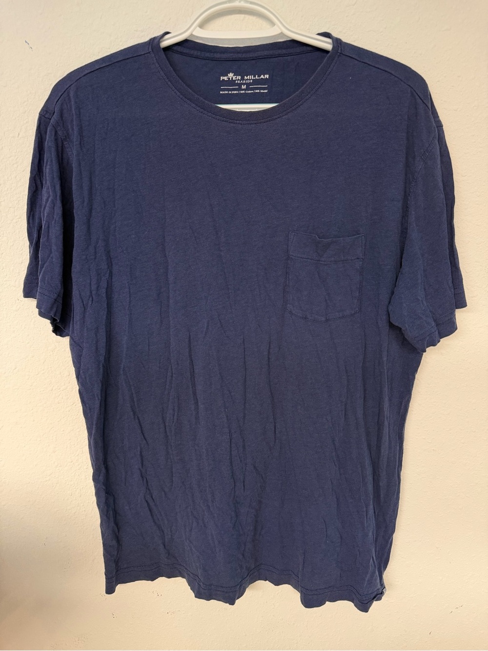 Peter Millar Navy Short-Sleeve Pocket Tee
